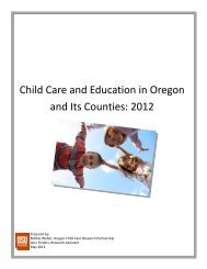 Child Care and Education in Oregon and its Counties 2012 State ...