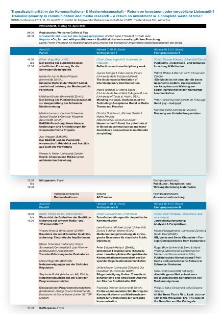 Transdisziplinarität in der Kommunikations ... - Amiando