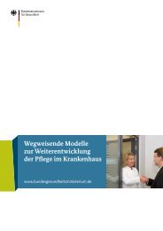 Wegweisende Modelle zur Weiterentwicklung der Pflege im ...