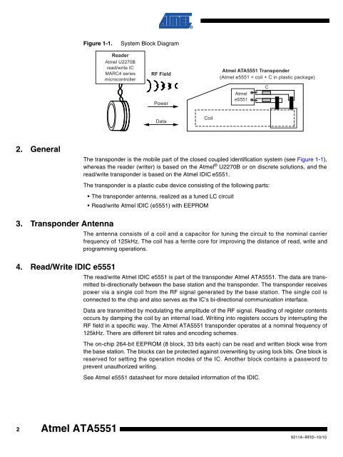 Standard Read/Write ID Transponder with Anti ... - Atmel Corporation