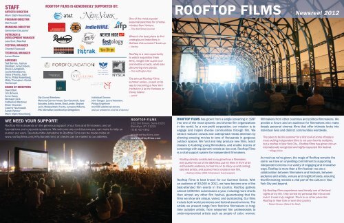 ROOFTOP FILMS Newsreel 2012