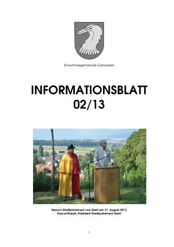 Informationsblatt zur Gemeindeversammlung - Gemeinde Gampelen