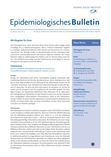 Epidemiologisches Bulletin 2/2013 - RKI