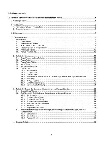 Tarifbestimmungen - BSAG