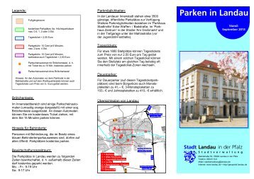 Flyer 'Parken in Landau' - Das WebGIS der Stadt Landau