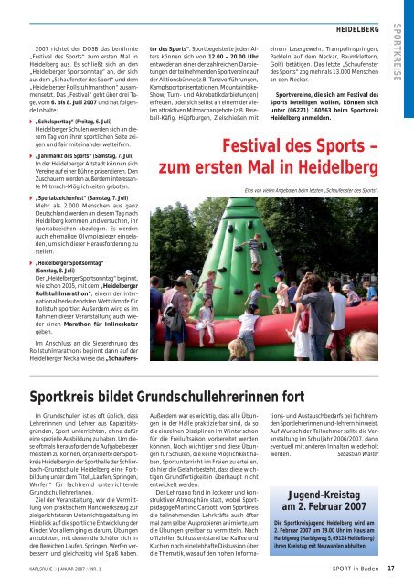 Sport in Baden - Badischer Sportbund Nord ev