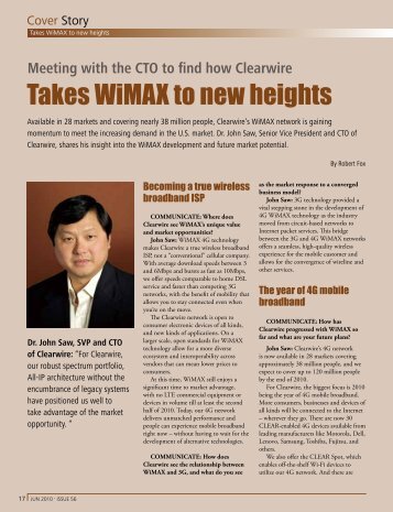 Takes WiMAX to new heights - Huawei