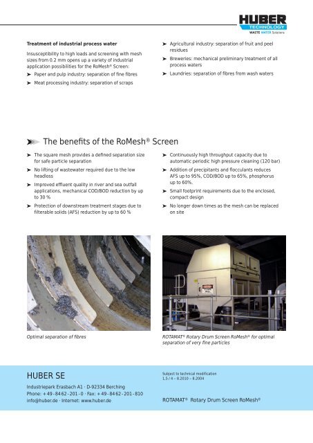 ROTAMAT® Rotary Drum Screen RoMesh