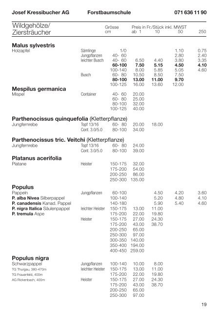 Preisliste Pflanzen.pdf - Josef Kressibucher AG