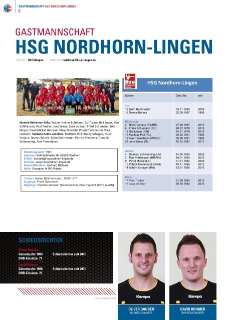 hsg nordhorn-lingen - HC Erlangen