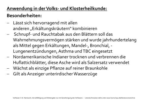 Anwendung in der Volks- und Klosterheilkunde