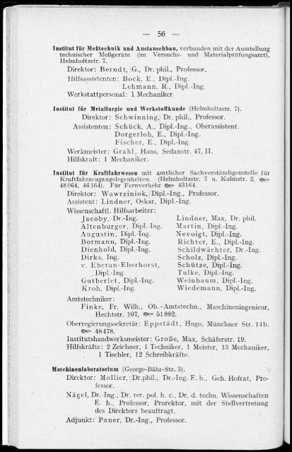 Personalverzeichnis Wintersemester 1929/30