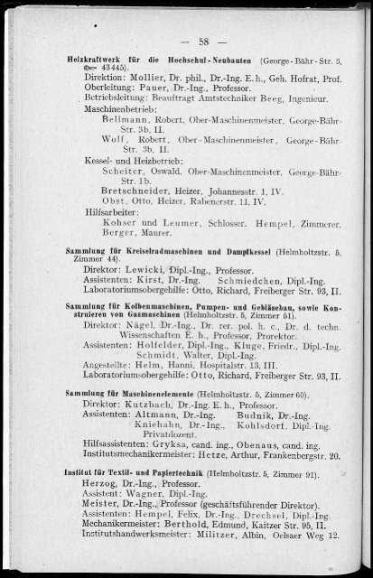 Personalverzeichnis Wintersemester 1929/30