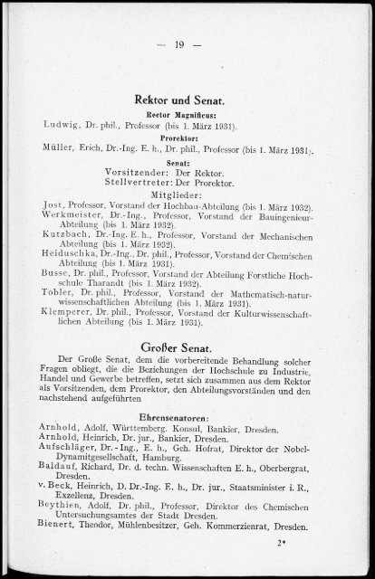 Personalverzeichnis Sommersemester 1930