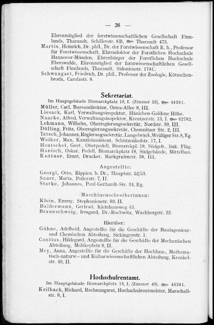 Personalverzeichnis Sommersemester 1930