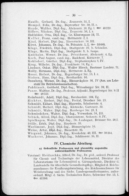 Personalverzeichnis Sommersemester 1930