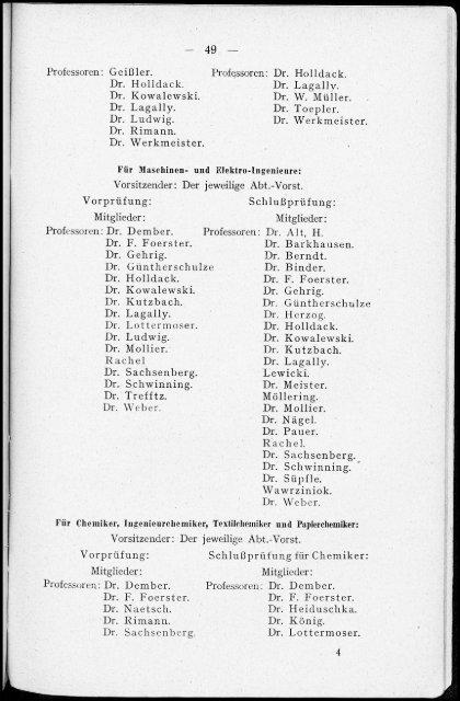 Personalverzeichnis Sommersemester 1930