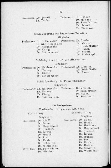 Personalverzeichnis Sommersemester 1930