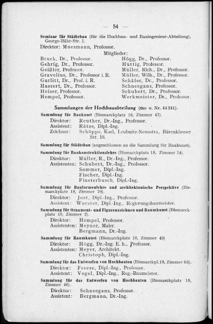 Personalverzeichnis Sommersemester 1930