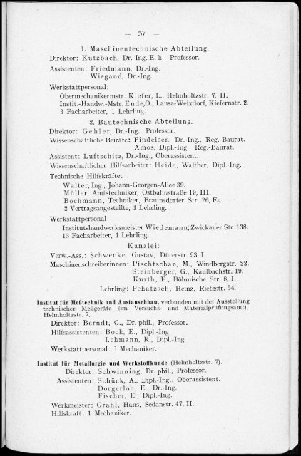 Personalverzeichnis Sommersemester 1930