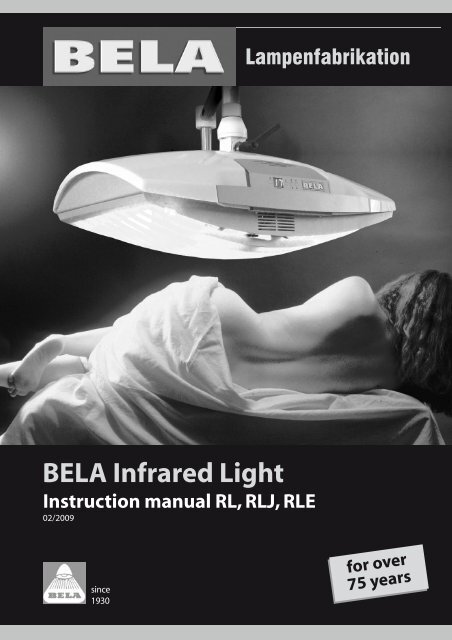 BELA Infrared Light Instruction manual RL, RLJ, RLE