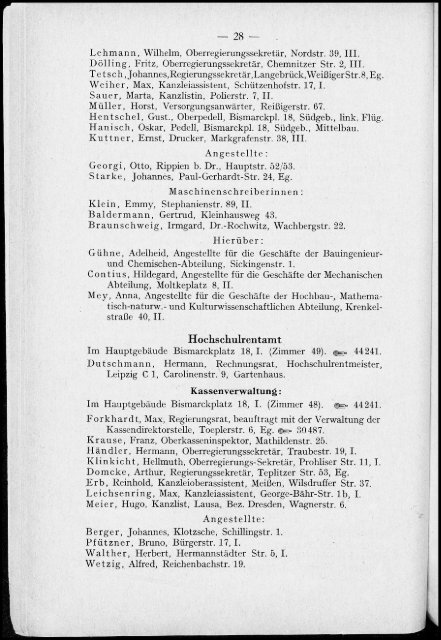 Personalverzeichnis Studienjahr 1931/32