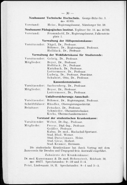 Personalverzeichnis Studienjahr 1931/32