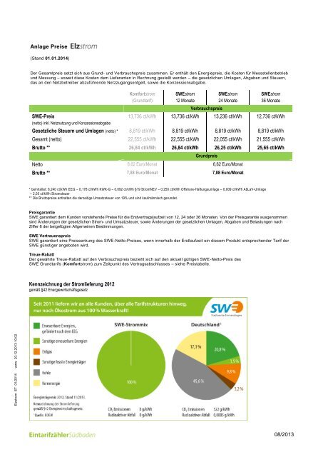 Elzstrom-Vertrag für Kunden in Denzlingen und Südbaden