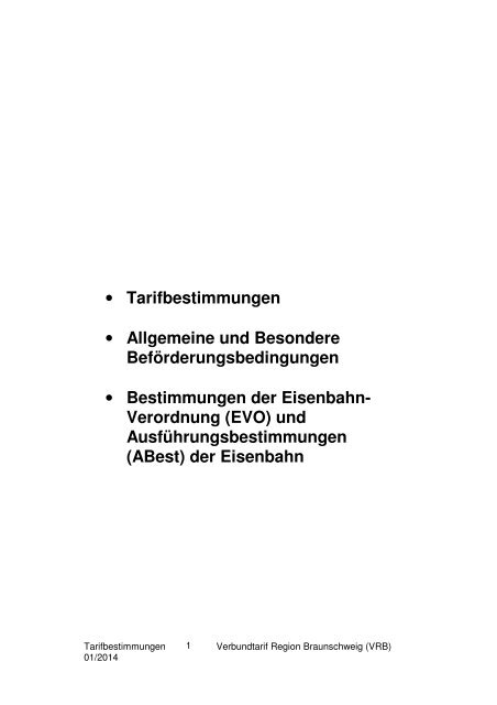 Tarifbestimmungen ab 01.01.14 - Braunschweiger Verkehrs-AG