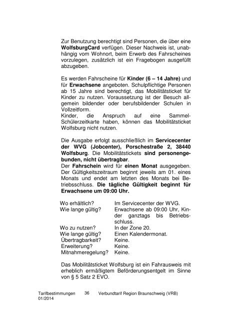 Tarifbestimmungen ab 01.01.14 - Braunschweiger Verkehrs-AG