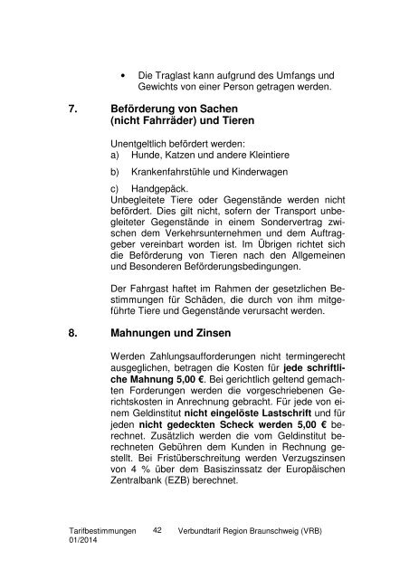 Tarifbestimmungen ab 01.01.14 - Braunschweiger Verkehrs-AG