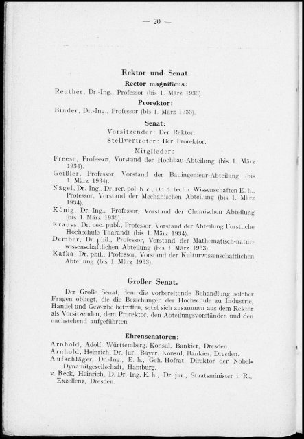 Personalverzeichnis Studienjahr 1932/33