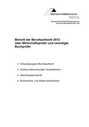 Bericht der Berufsaufsicht 2012 über Wirtschaftsprüfer und ...