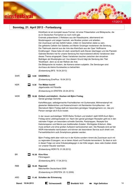 Programmwoche 17/2013 - ARD.de