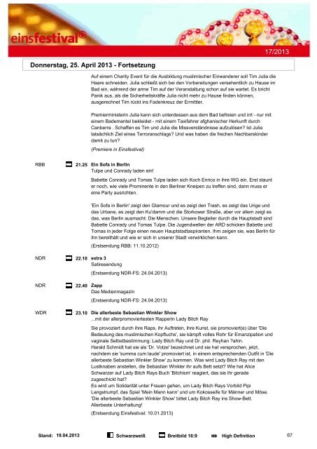 Programmwoche 17/2013 - ARD.de