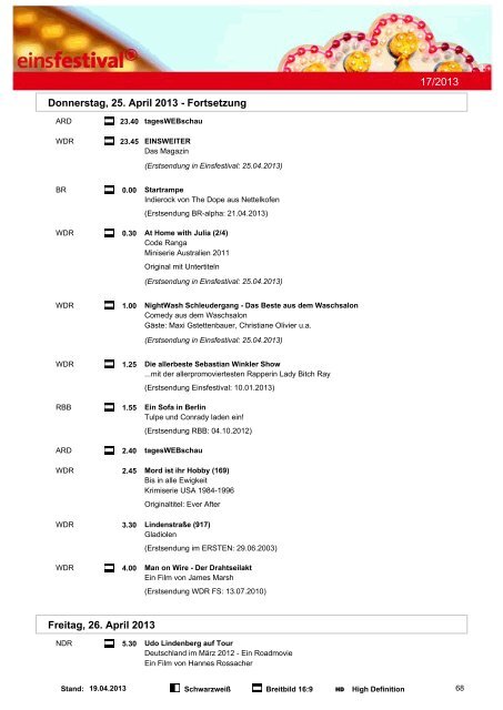 Programmwoche 17/2013 - ARD.de