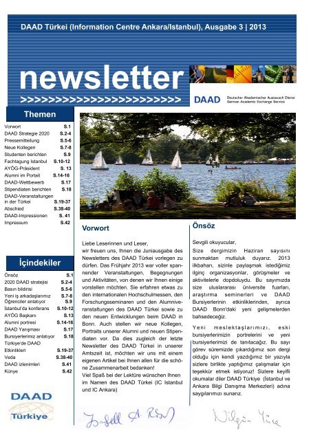 Haziran 2013 - Newsletter / YENI! - Über uns - DAAD