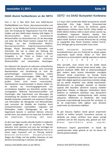 Haziran 2013 - Newsletter / YENI! - Über uns - DAAD