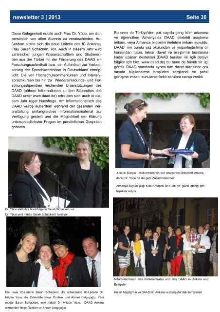 Haziran 2013 - Newsletter / YENI! - Über uns - DAAD