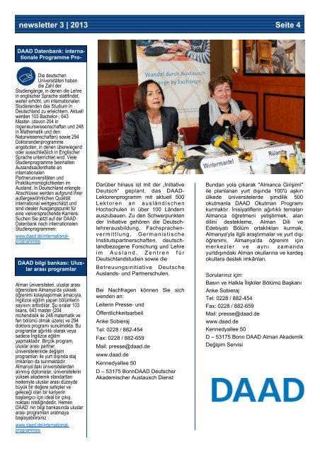 Haziran 2013 - Newsletter / YENI! - Über uns - DAAD