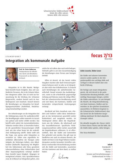 focus 7/13 - Schweizerischer Städteverband