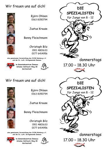 donnerstags 17.00 – 18.30 Uhr donnerstags 17.00 – 18.30 Uhr