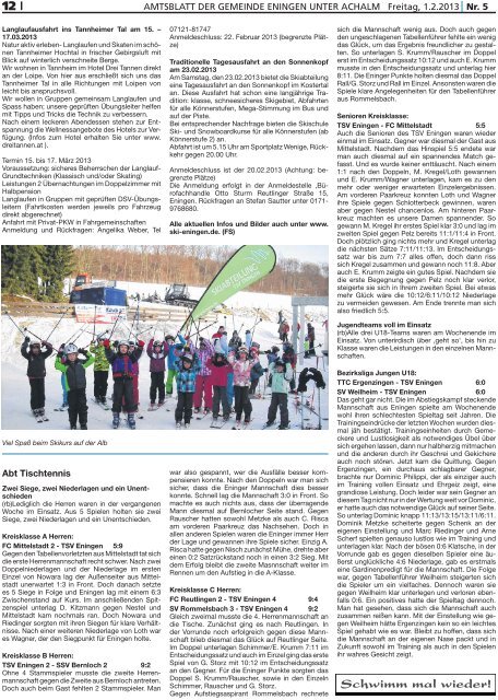 01. Februar 2013 - Gemeinde Eningen unter Achalm