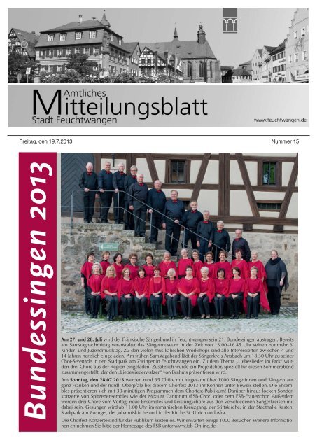Mitteilungsblatt Nr 15 vom 19.07.2013 - Stadt Feuchtwangen