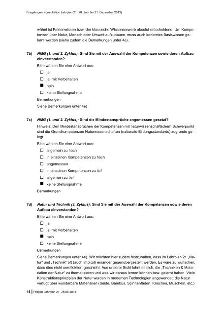 Konsultationsantwort economiesuisse zum Lehrplan 21