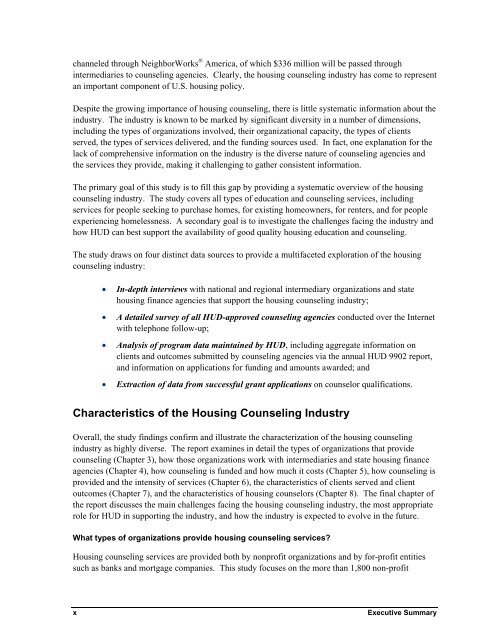 Housing Counseling Process Evaluation and Design of ... - HUD User