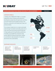 Corporate Fact Sheet (PDF 853 KB) - Hudbay Minerals