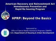 HPRP Beyond the Basics Webinar - OneCPD
