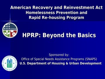 HPRP Beyond the Basics Webinar - OneCPD