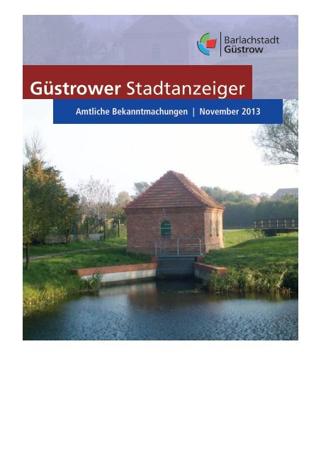 Güstrower Stadtanzeiger - November 2013 - Barlachstadt Güstrow